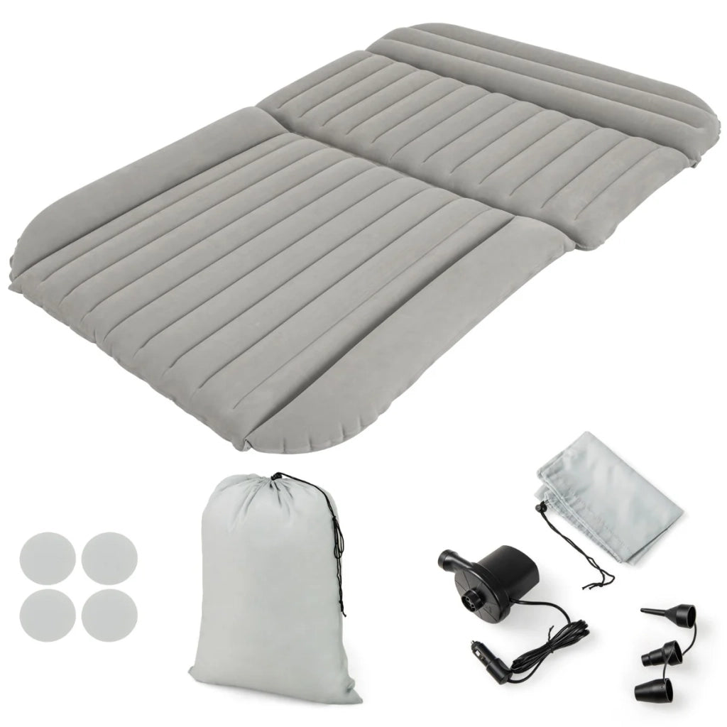 Materasso gonfiabile 190 x 130 x 15 cm comfort ottimale con pompa ad aria design bifacciale in PVC grigio 20_0012675