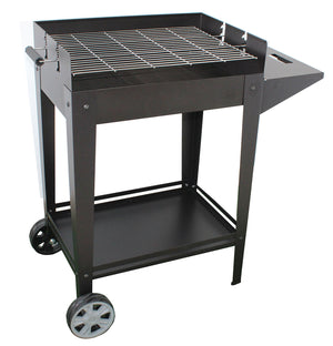 Barbecue a Carbone 93,5x40,5x88,5 cm Griglia Altezza Regolabile in Acciaio Denia Nero