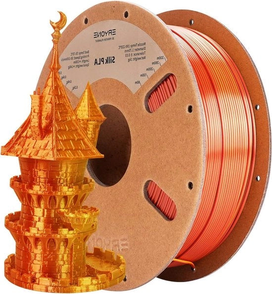 Filamento PLA a tre colori 175 mm - filamento 3D - 1 kg bobina - dorato lamellare - rosso rame