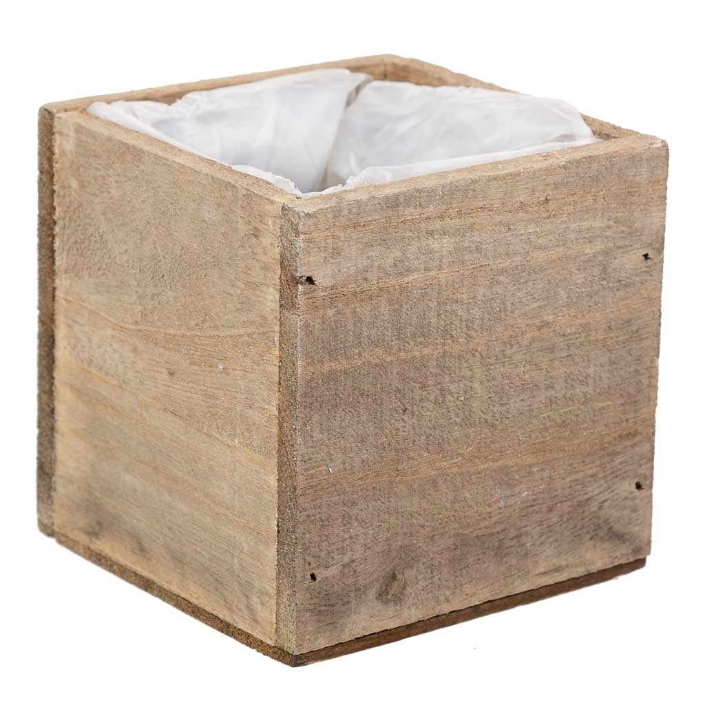 Scatola in legno marrone 14x14x12h cm