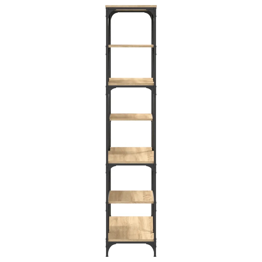 Libreria-Scaffale per Libri-Mobile di Stoccaggio Rovere Sonoma 91x36x176 cm Legno Multistrato e Acciaio