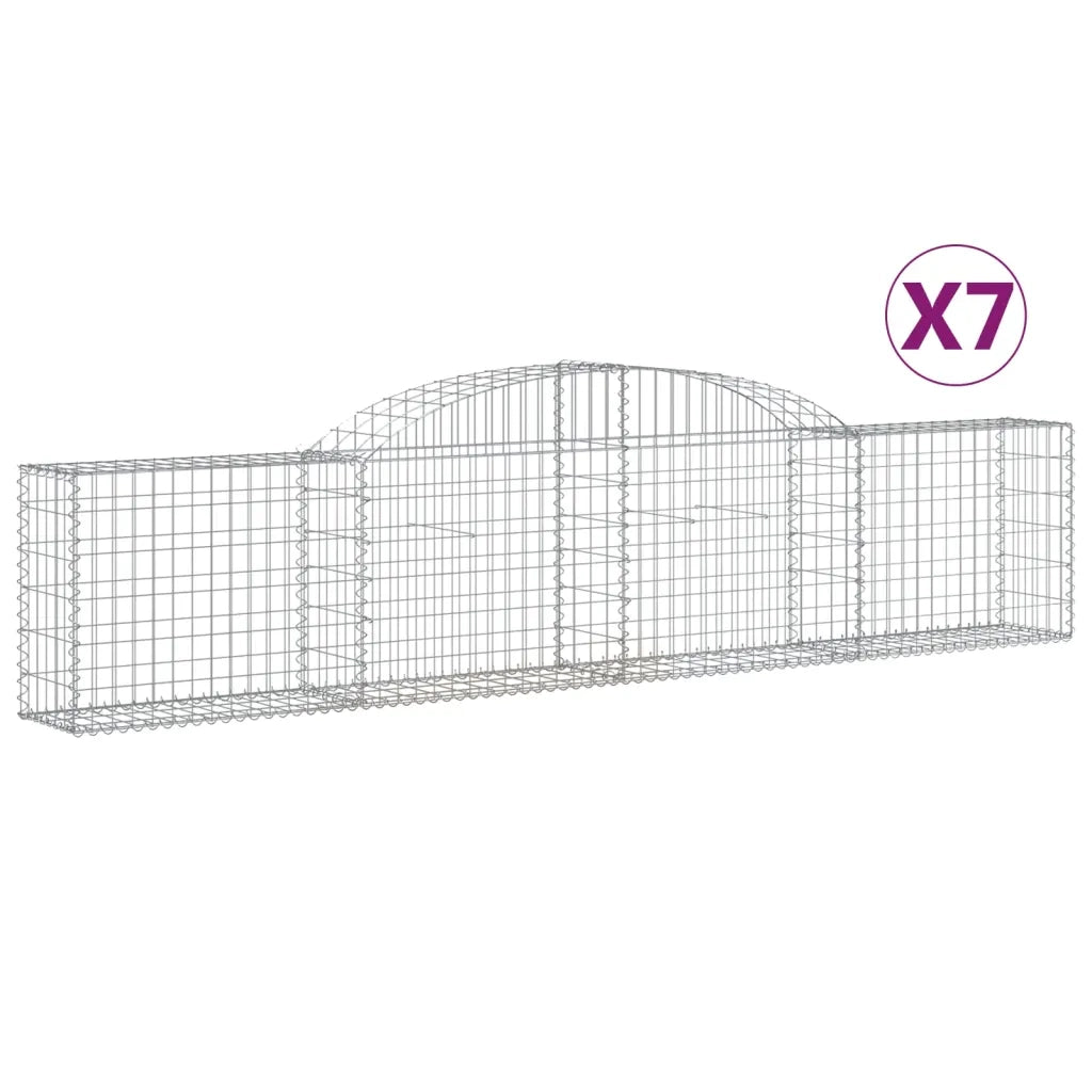 Cesti Gabbioni ad Arco 7 pz 300x30x60/80 cm Ferro Zincato 3146490