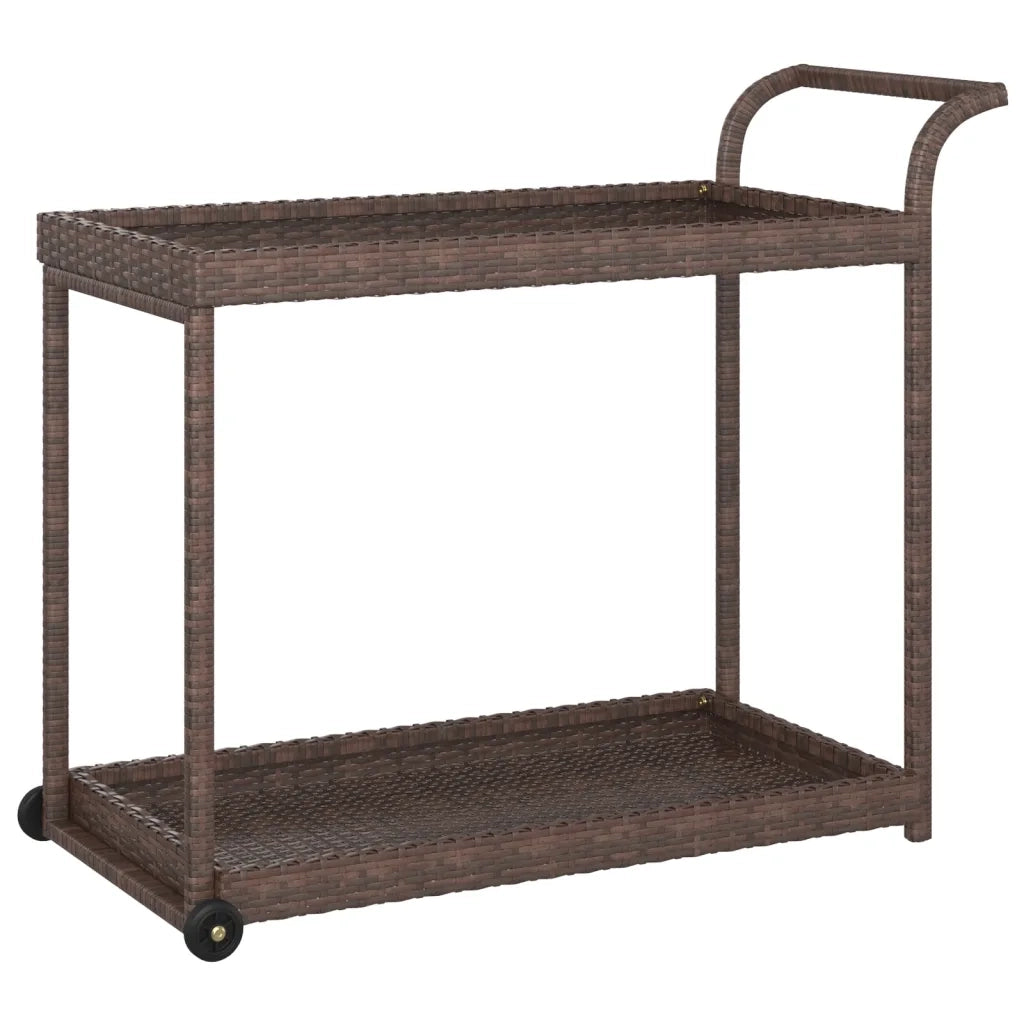Carrello da Bar Marrone 100x45x83 cm in Polyrattan CFW3229516