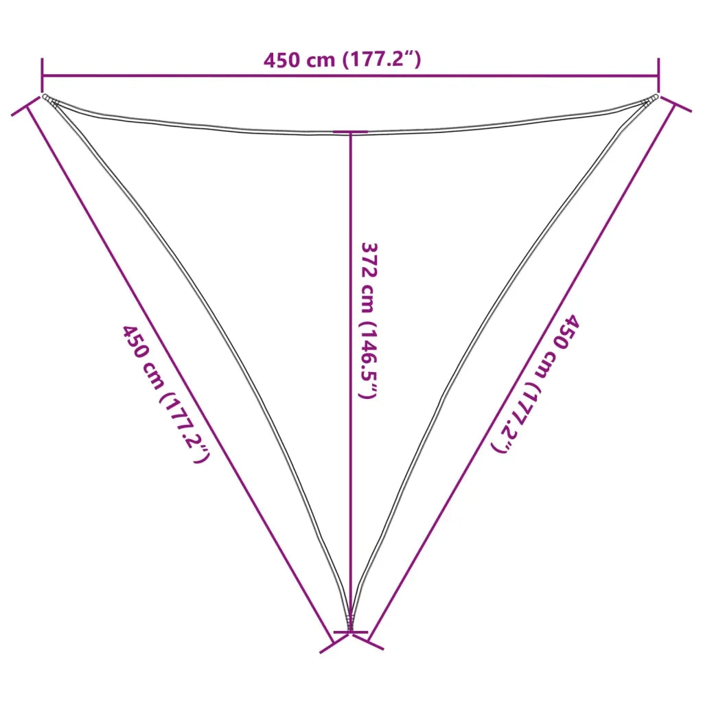 Vela Parasole-Telo Ombra-Vela Ombreggiante Sabbia 4,5x4,5x4,5 m 100% Poliestere Oxford