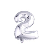 Trade Shop - Palloncino Numero 2 Gonfiabile Elio Argento 35 Cm Compleanno Festa Party Casa -