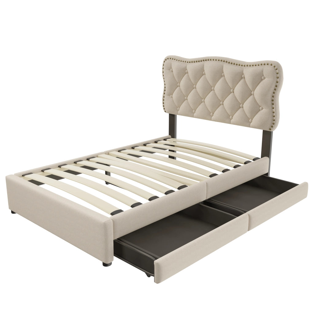 letto imbottito mdf beige scuro 90 x 200 cm
