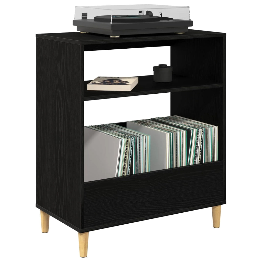 Supporto per giradischi Rovere Nero 71 x 39,5 x 83 cm 8012891