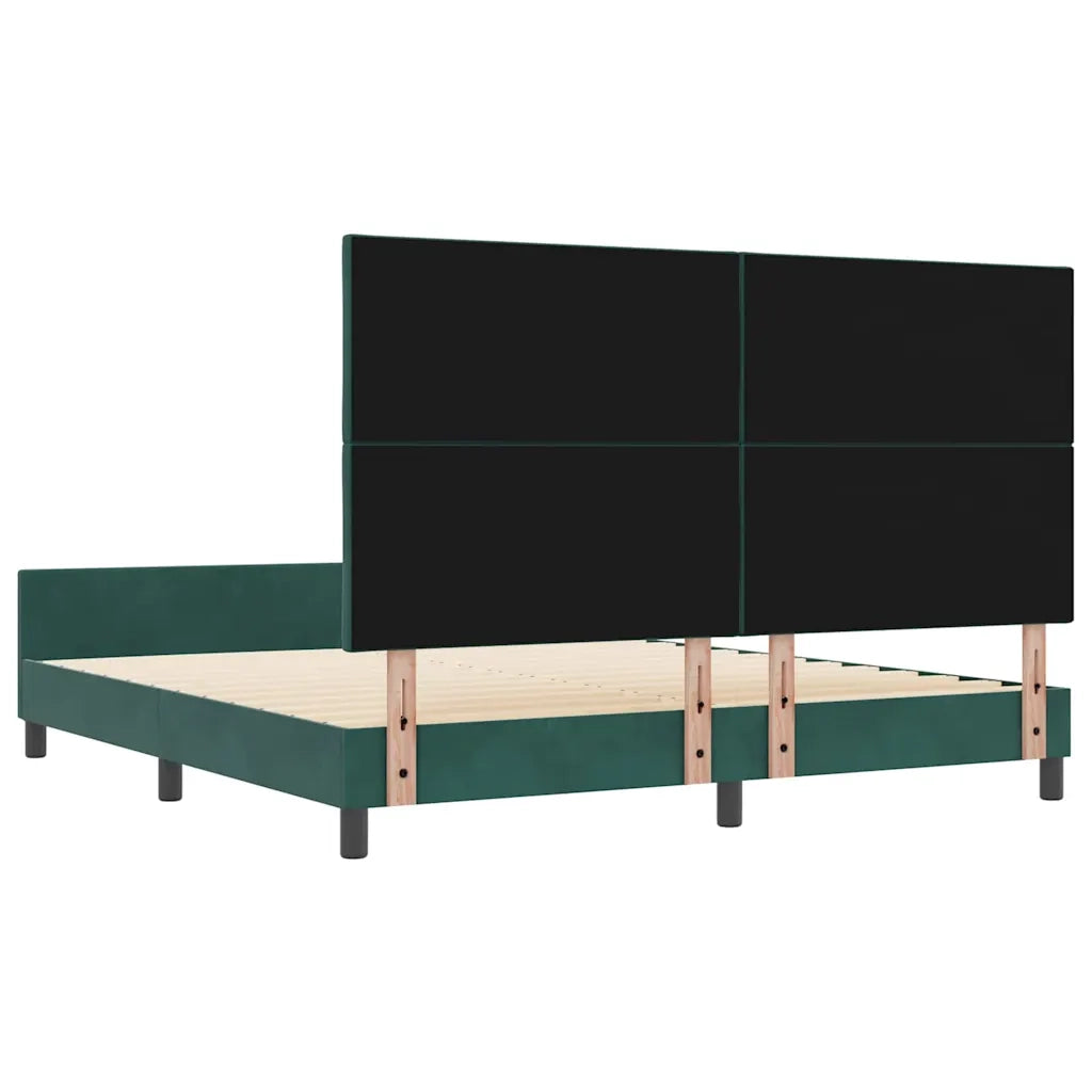 Letto a molle con testiera Verde Scuro 180 x 200 cm Velluto 3345026