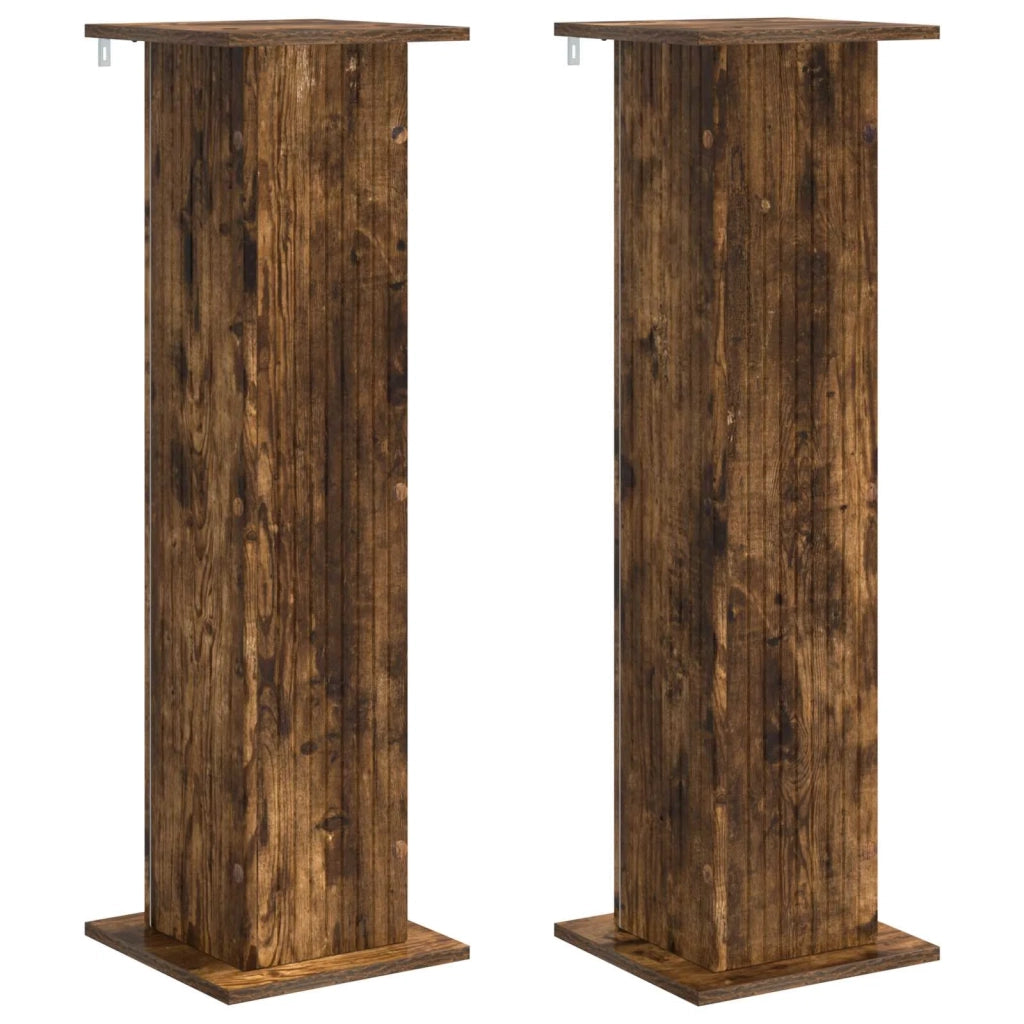 Supporto per piante 2 pcs Rovere Fumo 30,5 x 30 x 100,5 cm