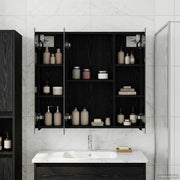 Mobiletto per specchio da bagno Rovere Nero 70 x 14,5 x 70 cm