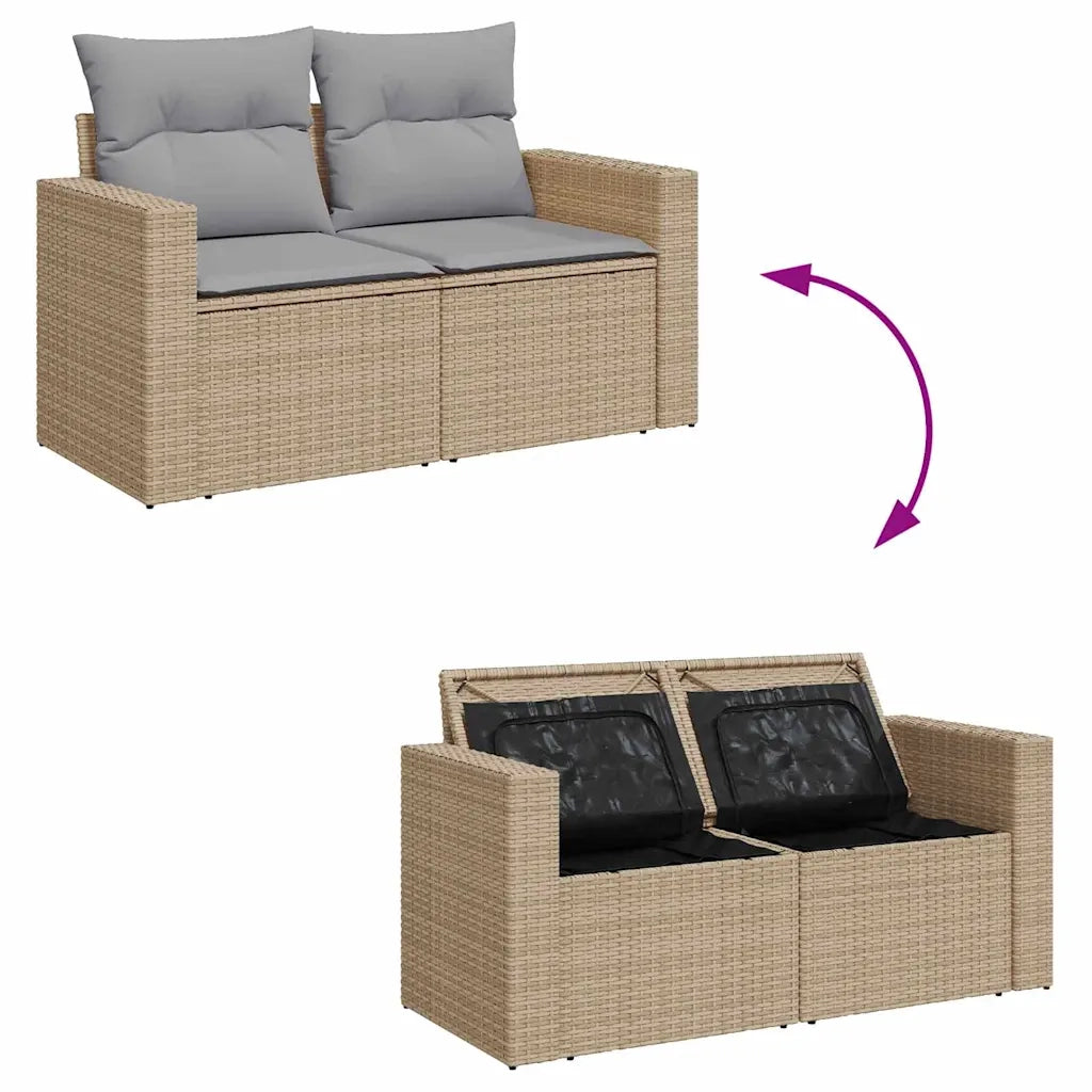 Set Divano da Giardino 11 pcs Beige e Grigio Chiaro polyrattan 3363582