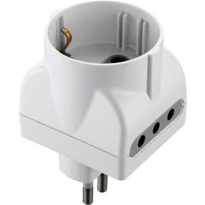 adattatore triplo 10a-2prese 10a+1 schuko bianca figura 15 cod:ferx.6699