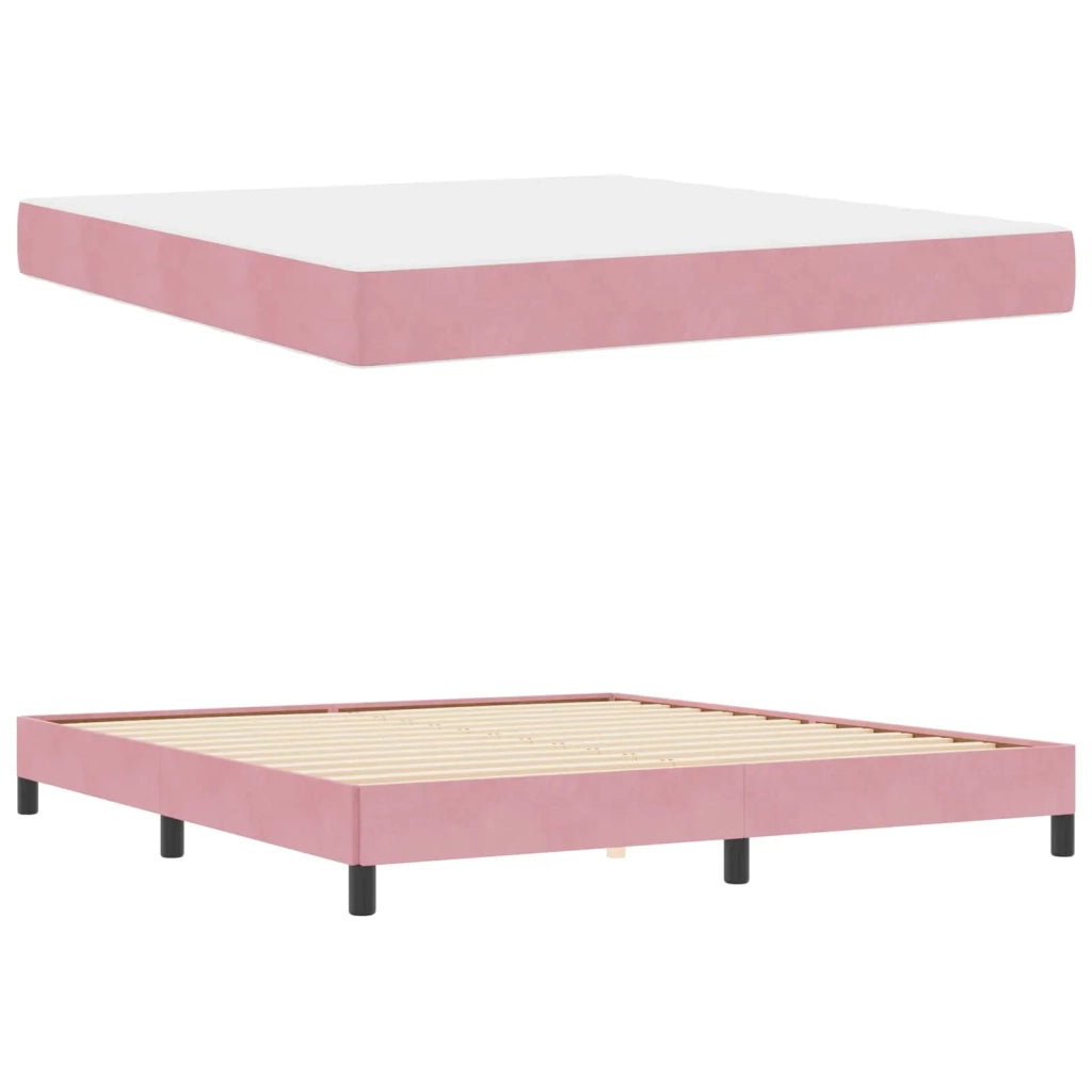 Letto a molle con materasso Rosa 180 x 200 cm Tessuto 3398712