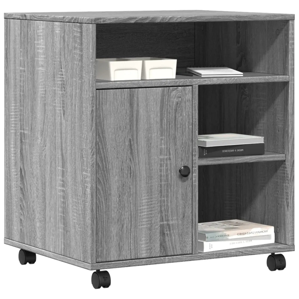 Supporto per Stampante con Ruote Grigio Sonoma 60x50x67 cm