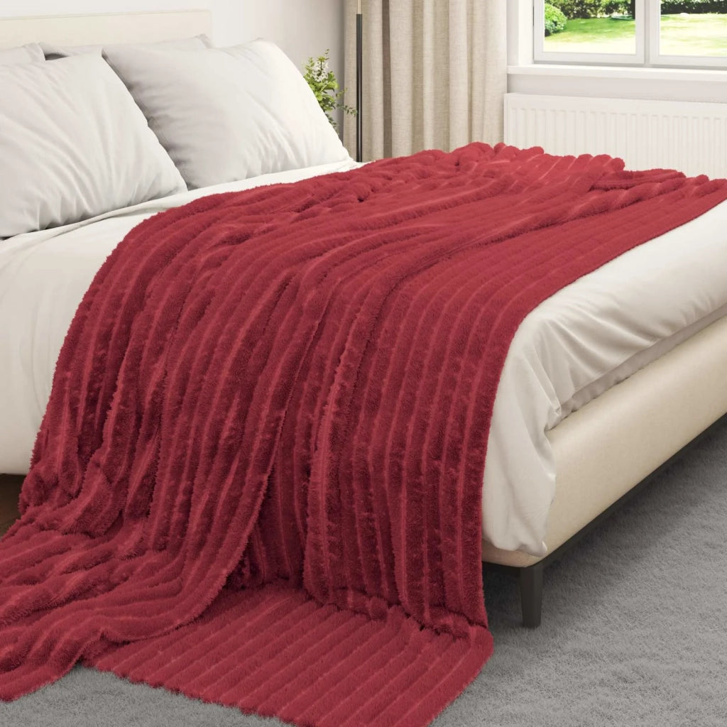Coperta Rosso Bordeaux 240 x 220 cm Panno