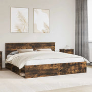 Struttura del letto Rovere fumé 200 x 200 cm Pino massello 3410559