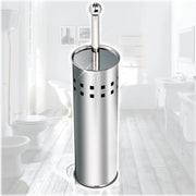 Trade Shop - Scopino Da Bagno Con Setole In Plastica Bianca E Portascopino In Metallo -