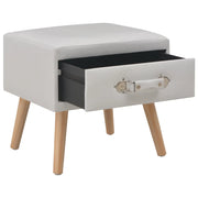 Comodino-Tavolino da notte Bianco 40x35x40 cm in Similpelle