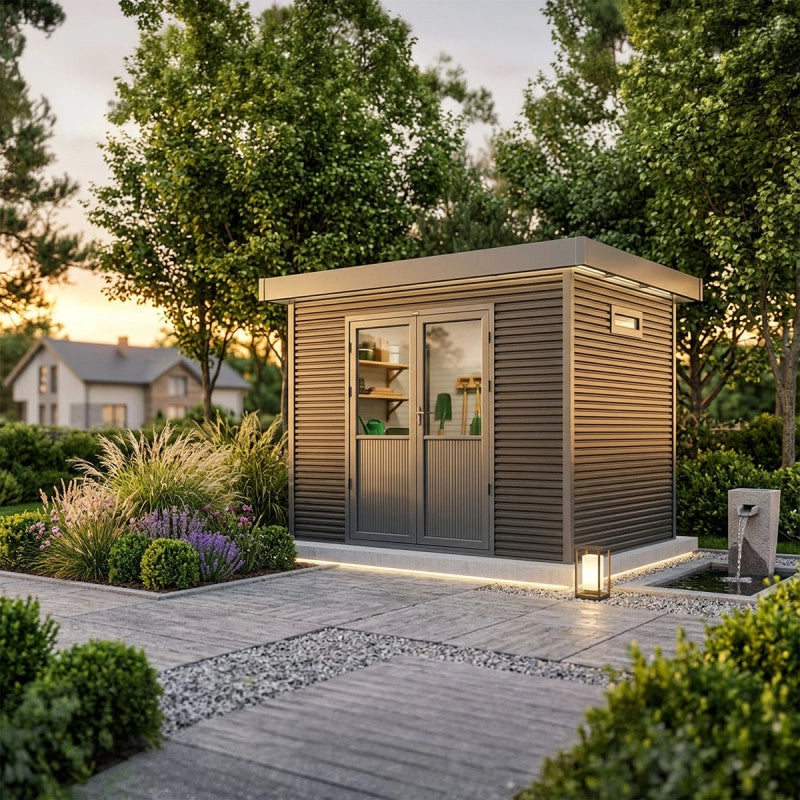 Casetta da giardino in legno composito Onyx 32 - 6m² - Grigio