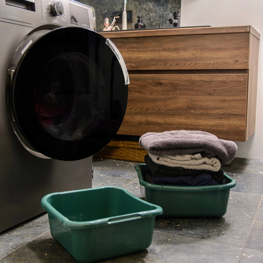 Bacinella quadrata in plastica KADAX da 8 litri con manici, colore verde