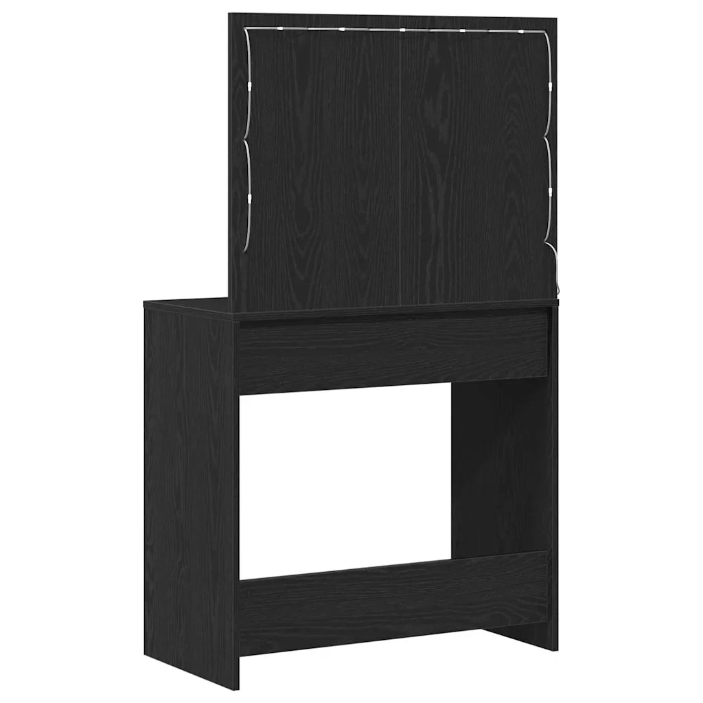 Tavolo da Trucco con cassetto Rovere Nero 78,5 x 41 x 135 cm 865029