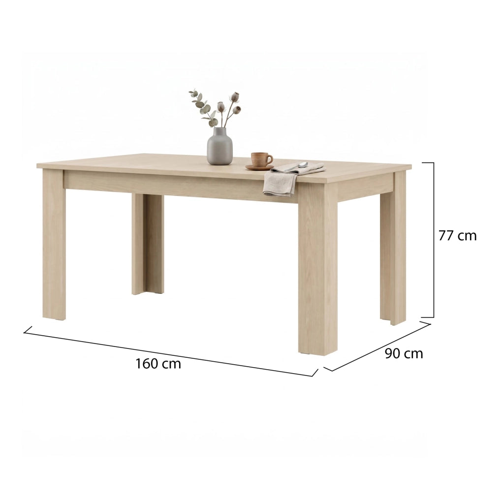 Rifred, Tavolo Fisso 8 Posti, 160x90x77h cm Marrone Rovere