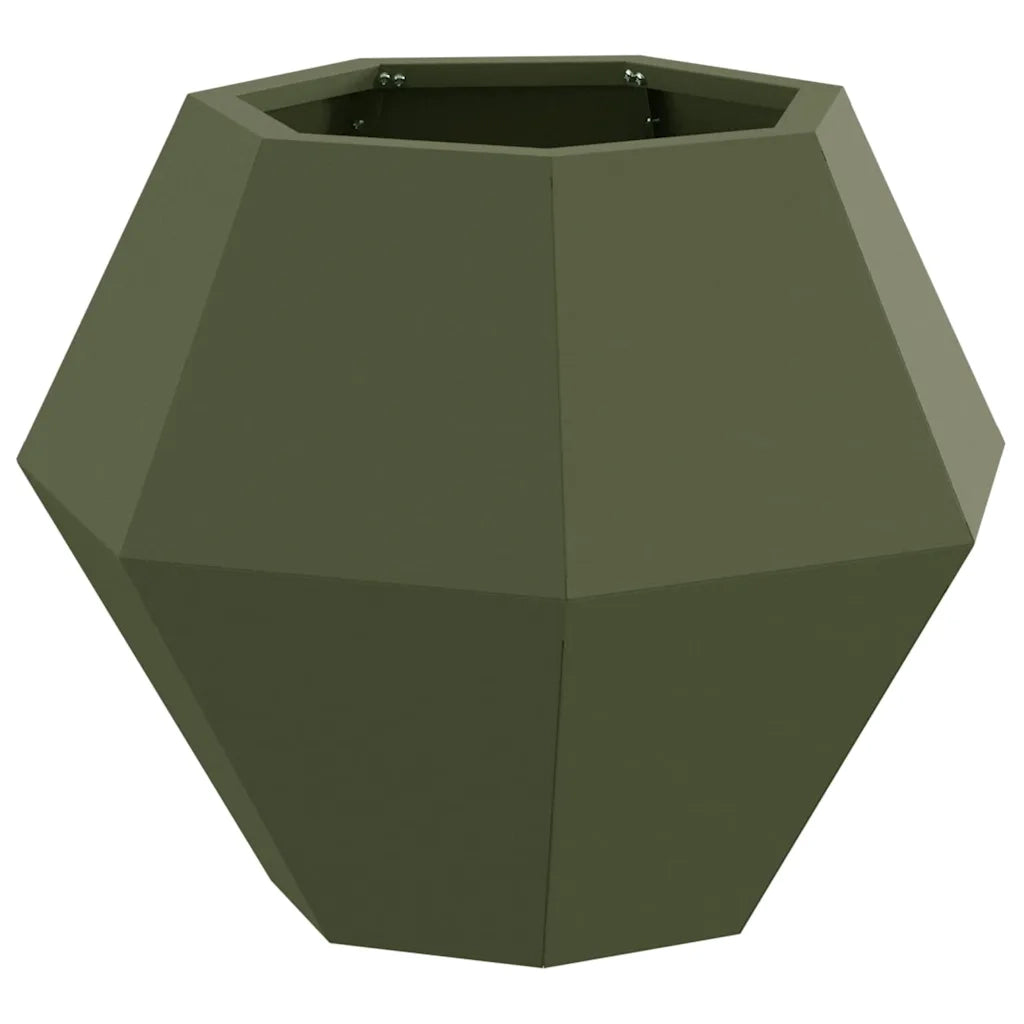 Fioriera 2 pcs Verde oliva 50 x 50 x 40 cm Acciaio 884059