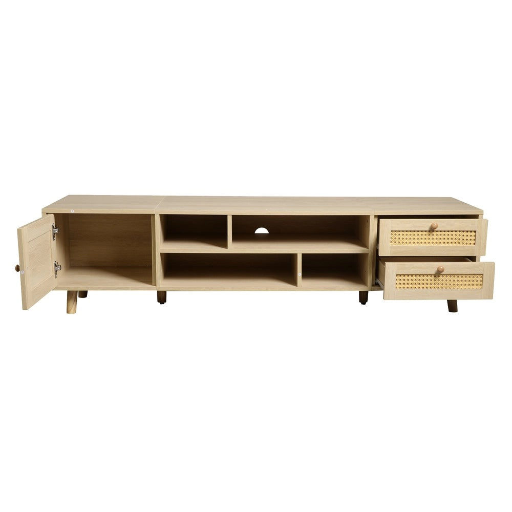 Mobile TV Legno Rattan ¨C Xylo ¨C 2 Cassetti, 1 Porta, Soggiorno, 160 cm