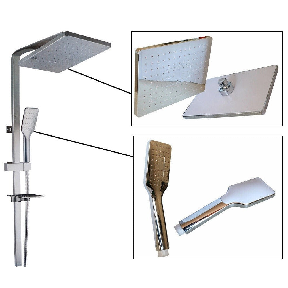 Trade Shop - Asta Saliscendi Cromata Colonna Doccia Soffione Fisso Doccetta Saliscendi 69127 -        2