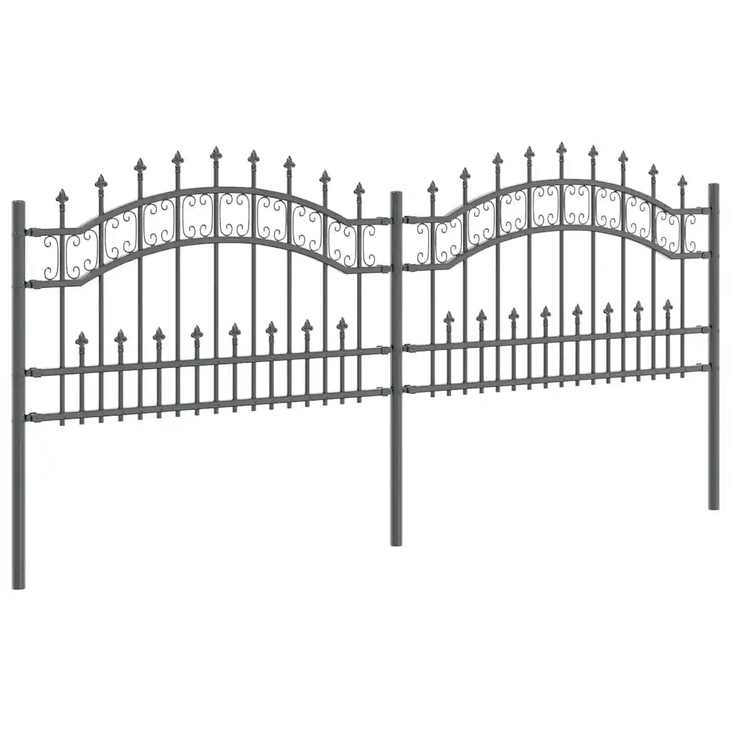 vidaXL Recinzione da giardino Grigio 115 cm