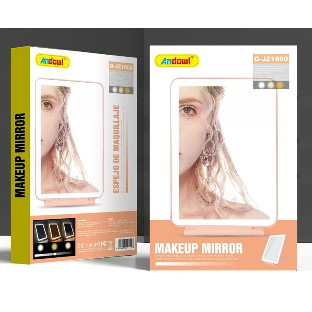 Trade Shop - Specchio Per Trucco Con Illuminazione 3 Tonalità Di Luce Bianca Per Bagno Comodino Q-jz1600 -