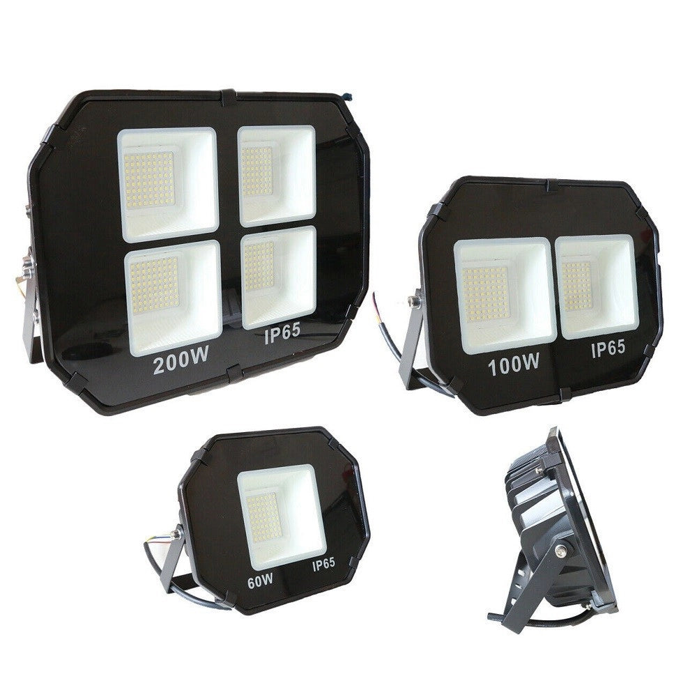 Trade Shop - Faro Led Smd Faretto Spot Flood Light Luce Fredda Bianca 60w 100w 200w Esterno -