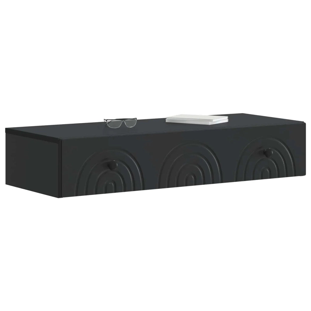 Tavolino da Parete Laterale Nero 87,5 x 34,5 x 17 cm 898156