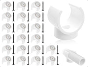 Kit di fissaggio per tubi 20 pezzi - Fissaggio a U - Fissaggio in plastica - Supporto per tubo - Fissaggio per cavi - Incluso 20 viti nere - Fissaggio per tubi