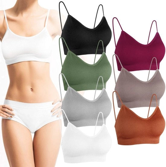Bralette a vita 7 pezzi - Senza cuciture - Collo V - Supporto gonfiabile - Comfortevole - Tessuto poliester/spandex morbido