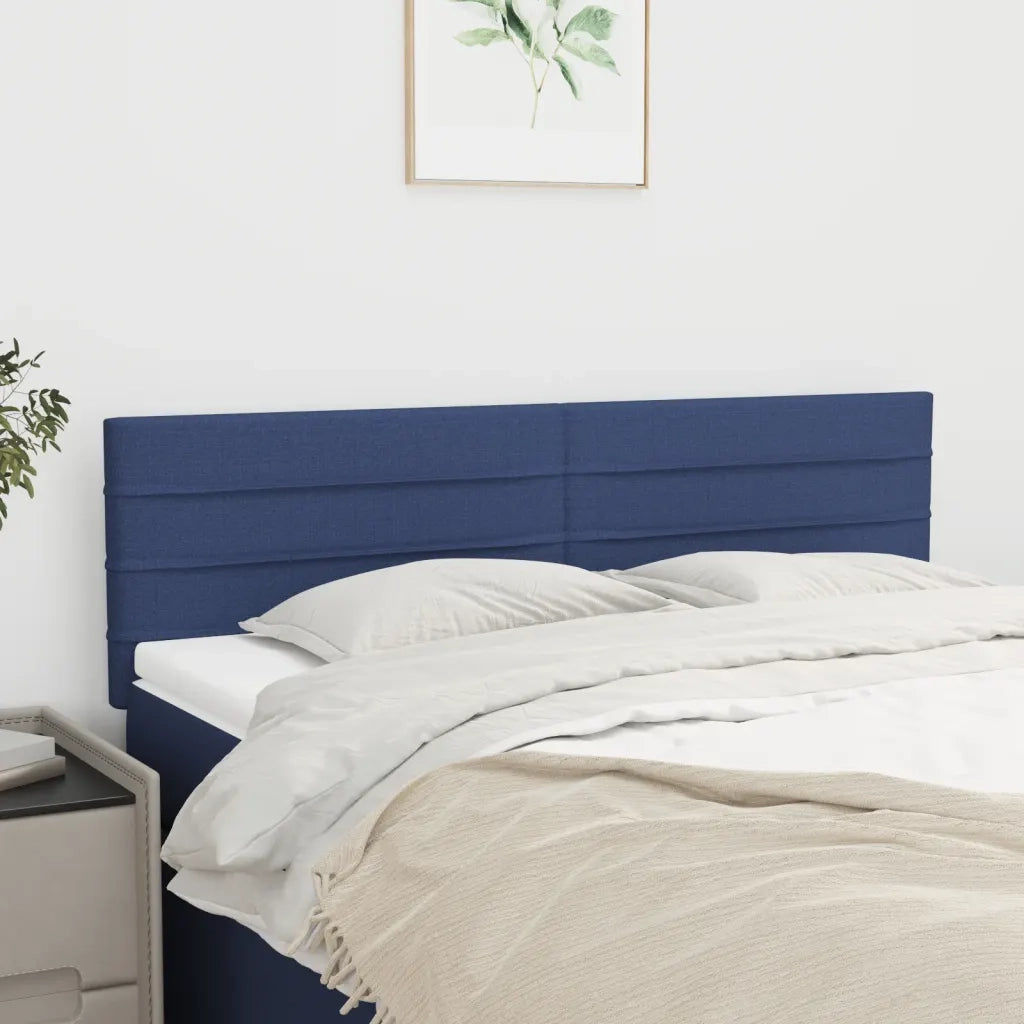 Testiera | Testata Blu 144x5x78/88 cm in Tessuto