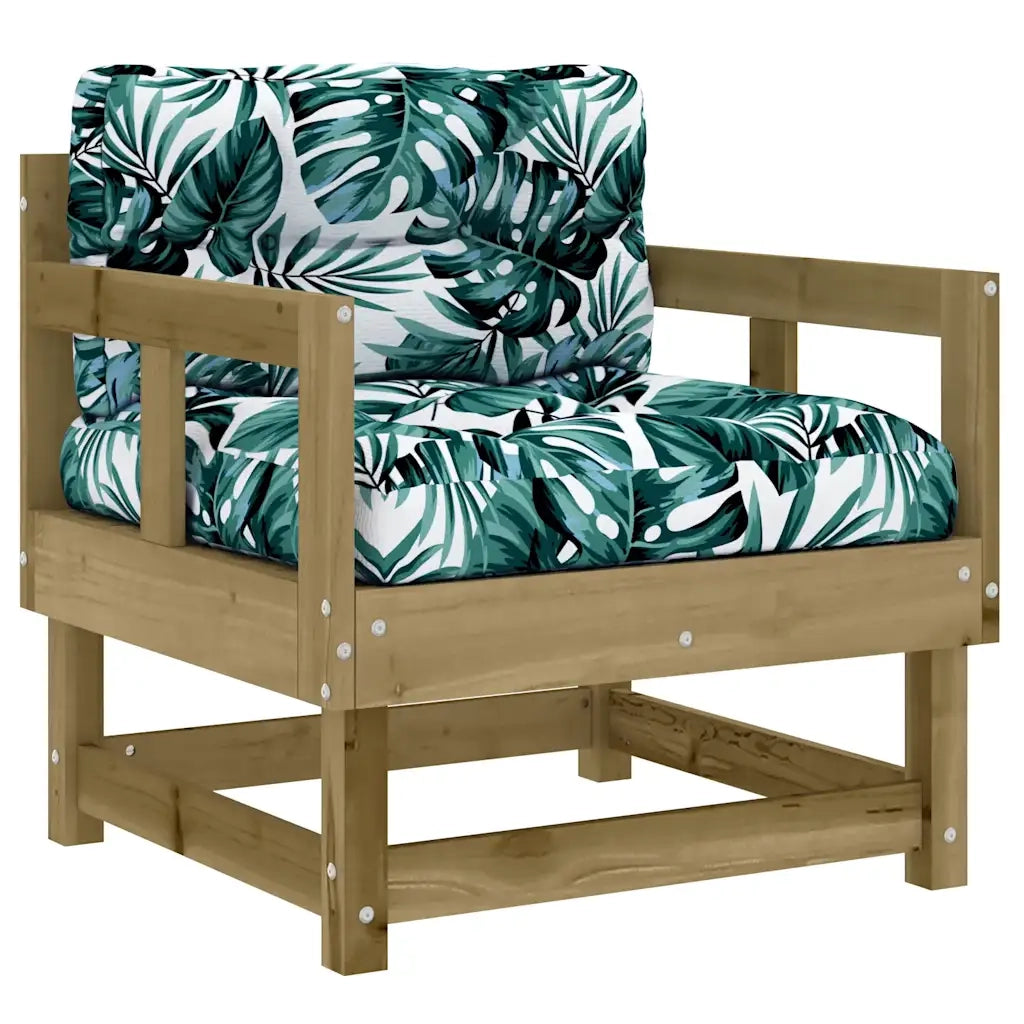 Sedia da patio-Sedie da Giardino con Cuscini 2 pz in Legno Impregnato di Pino 157453