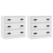 Buffet credenza cassettiera armadio mobile contenitore organizer per cucina soggiorno salotti set da 2 legno ingegnerizzato bianco 02_0036690