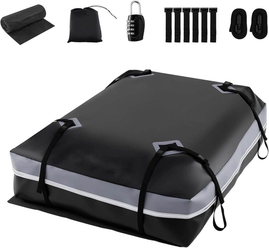 Box Tetto Auto, Portapacchi Auto Tetto Impermeabile, Antiscivolo e Rigido, per Veicolo con o senza Barre, con Chiusura e Striscie Riflettenti (600 L,Arancione)