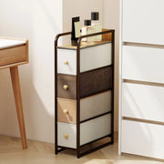 Cassettiera con 4 cassetti in tessuto e struttura in acciaio, salvaspazio, per casa, multicolore, 20 × 47 × 84,5 cm