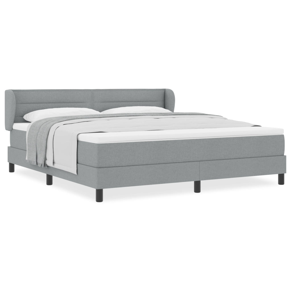 Letto Box Spring con Materasso  Grigio Chiaro 180x200 cm Tessuto