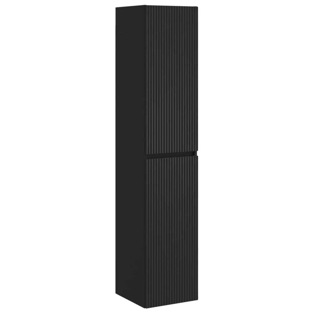 Mobiletto da Bagno a Muro Nero 33 x 34,5 x 160 cm