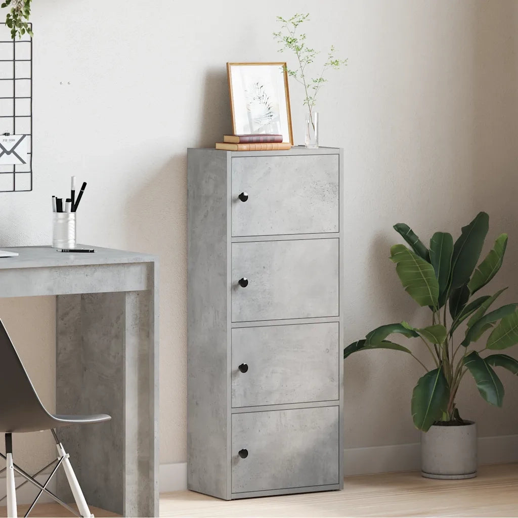 Libreria Grigio Cemento 40x24x102 cm in Legno Multistrato
