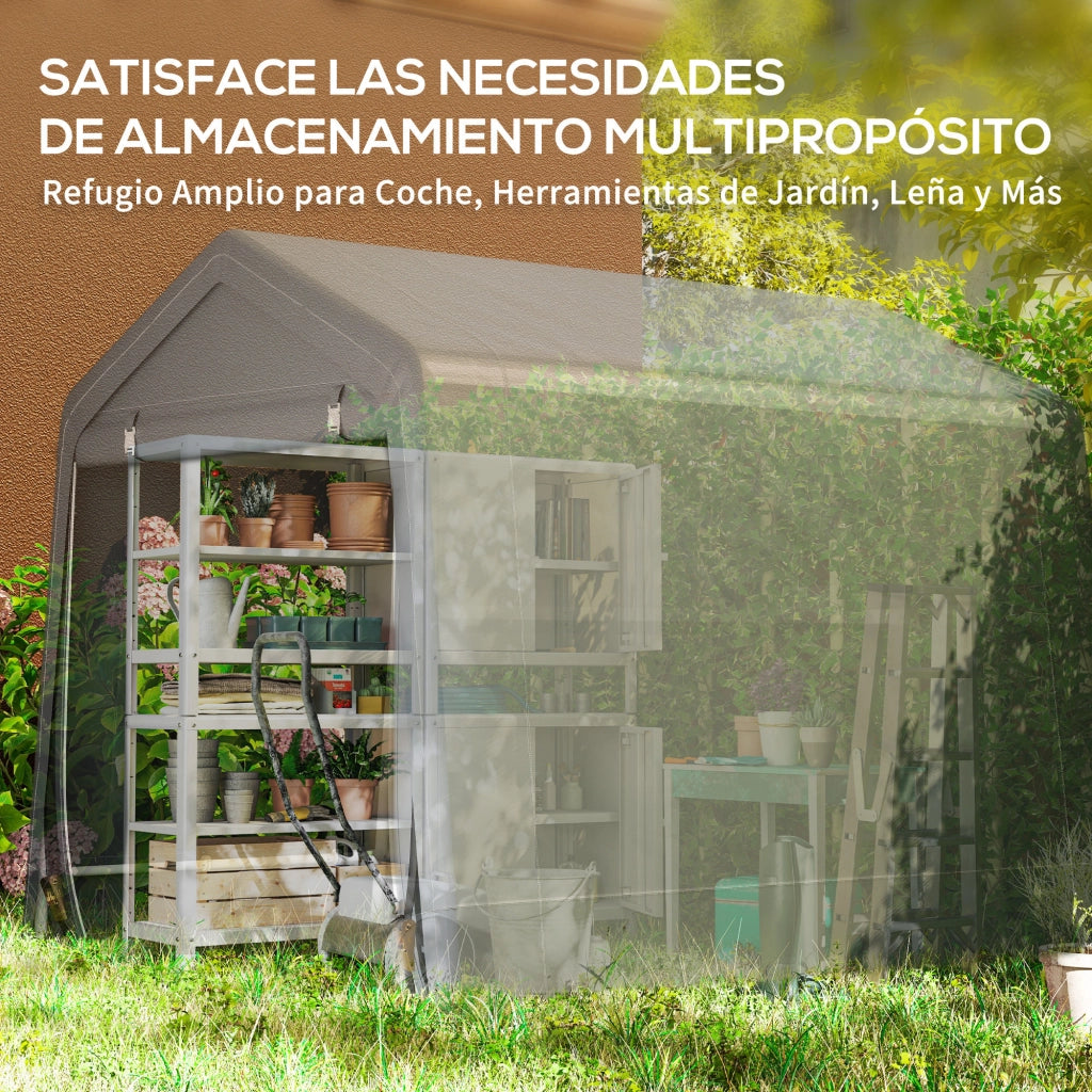 Carpa per Biciclette da Giardino ¨C zephmum ¨C Grigio Scuro 2.4x2x2 m