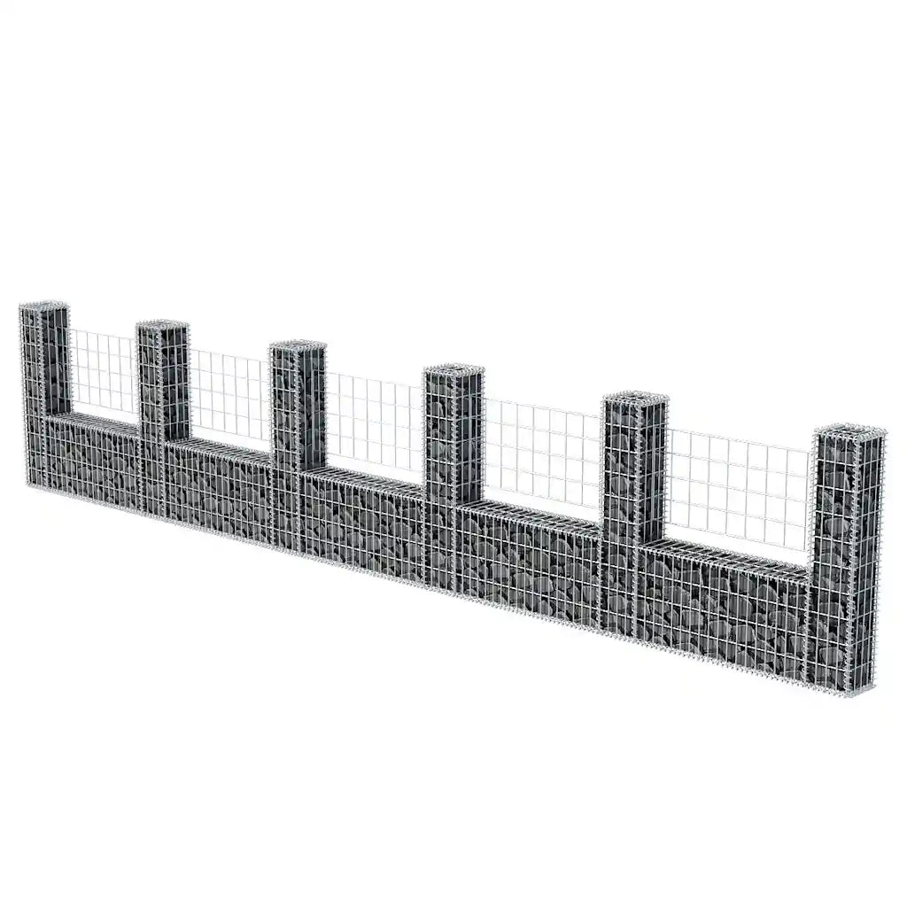 Gabbione in Rete ad U in Acciaio Zincato 570x20x100 cm 142547
