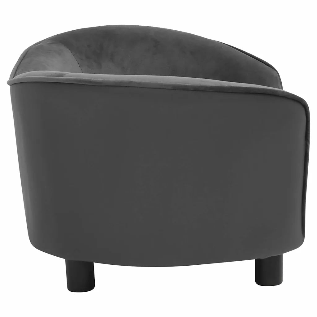 Divano per Cani Grigio Scuro 69x49x40 cm in Peluche e Similpelle 171033