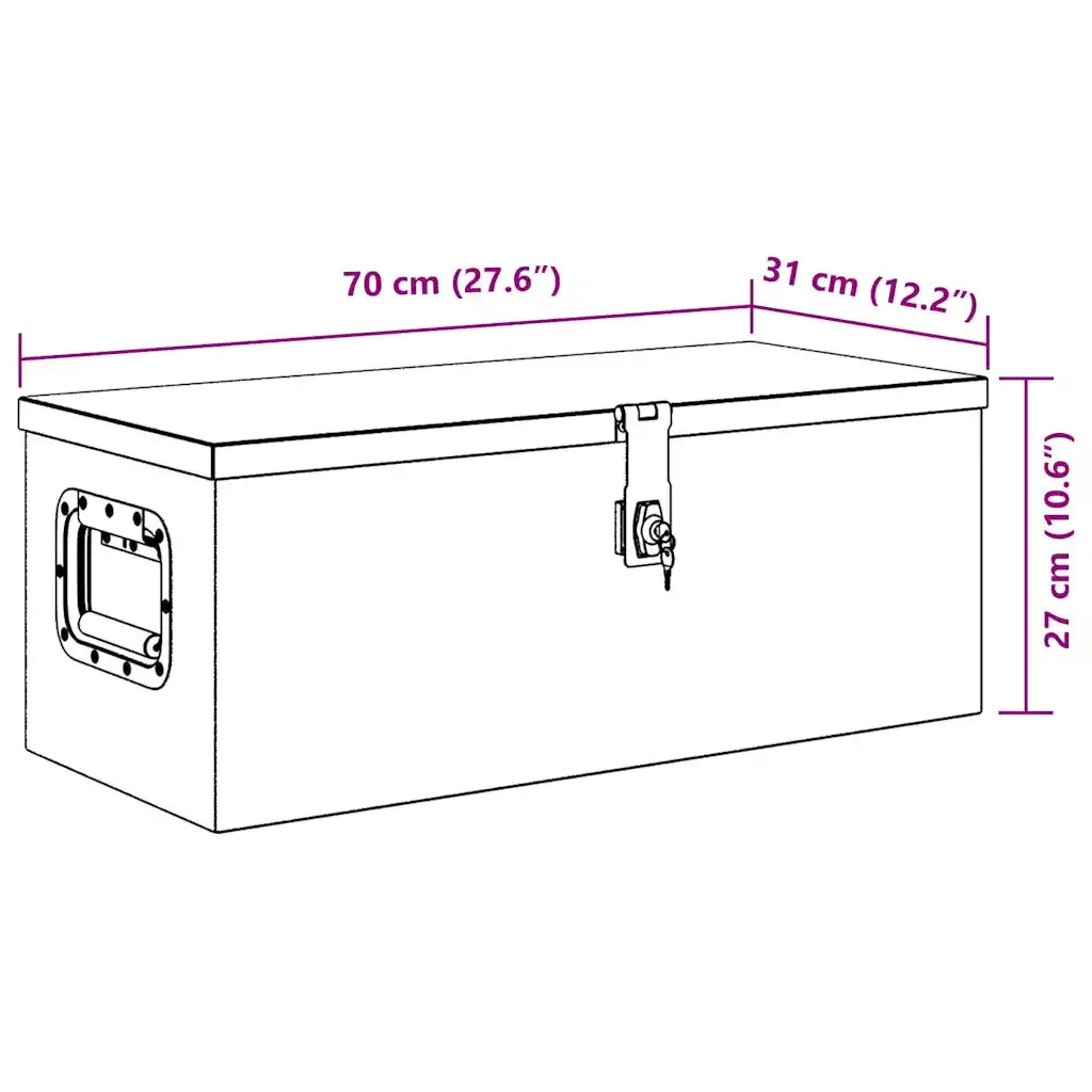 Contenitore Portaoggetti Argento 70x31x27 cm in Alluminio CFW3234204