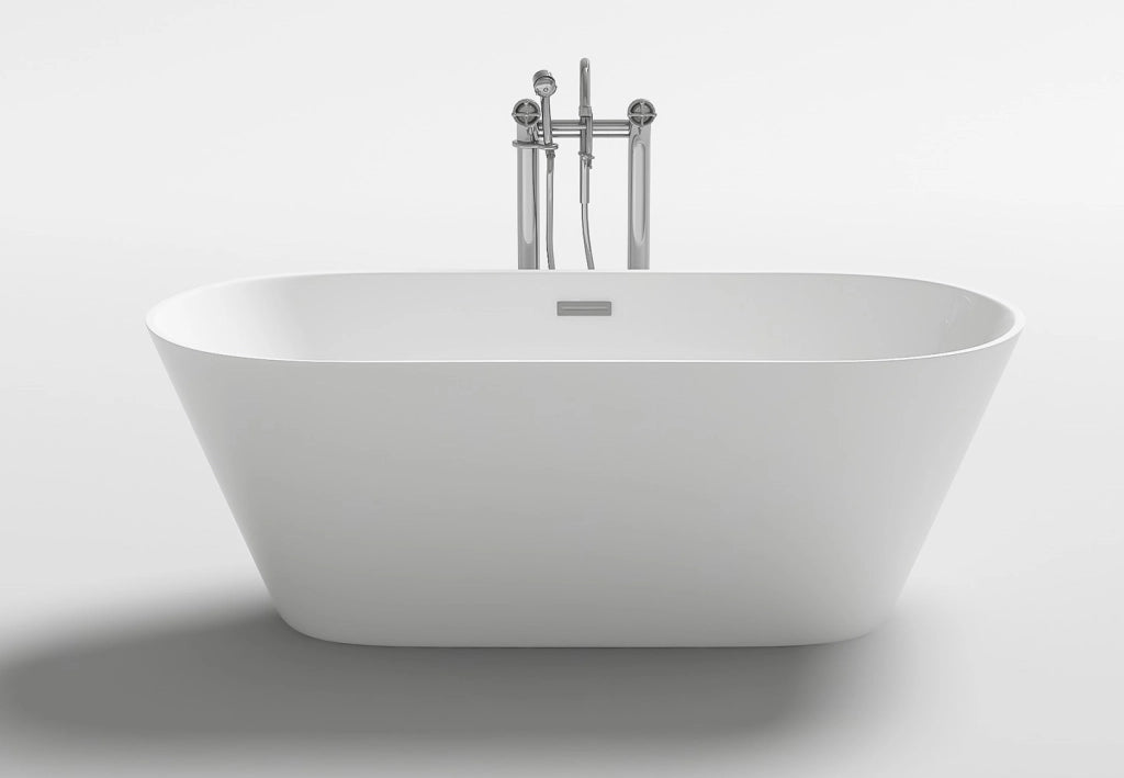 Vasca freestanding centro stanza in acrilico con troppo pieno,160x80x58cm moderna Relpunt Stosa