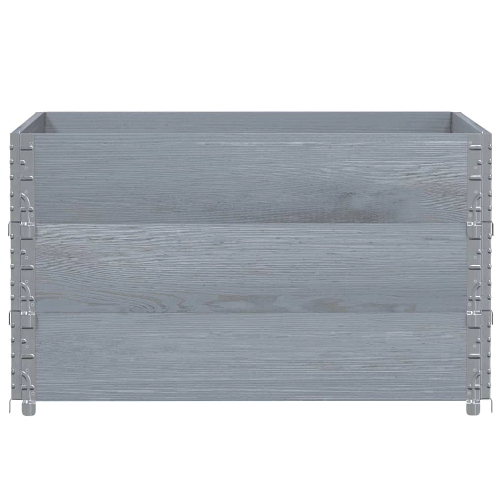 Vassoio per fioriera aiuola rialzata piante fiori terrazza giardino 100 x 100 cm legno massello di pino grigio 02_0037240