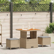Set da Pranzo per Giardino Beige polyrattan 42007914